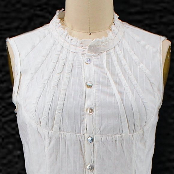 Gary Graham Sleeveless Dress 2006 Button Up Midi Pleated Vintage Cut High Neck S - Picture 2 of 16